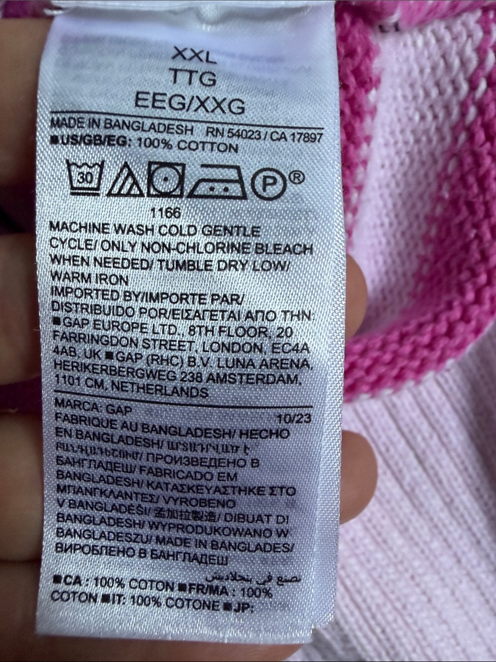 GAP Pink Striped Crewneck Sweater. XXL - Picture 6 of 9